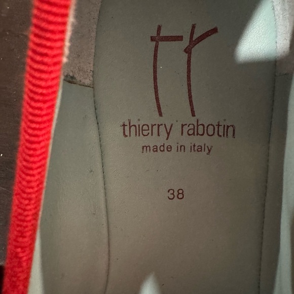 THIERRY RABOTIN black suede leather, silver polka dots, red trim size 38 EU - Picture 9 of 11